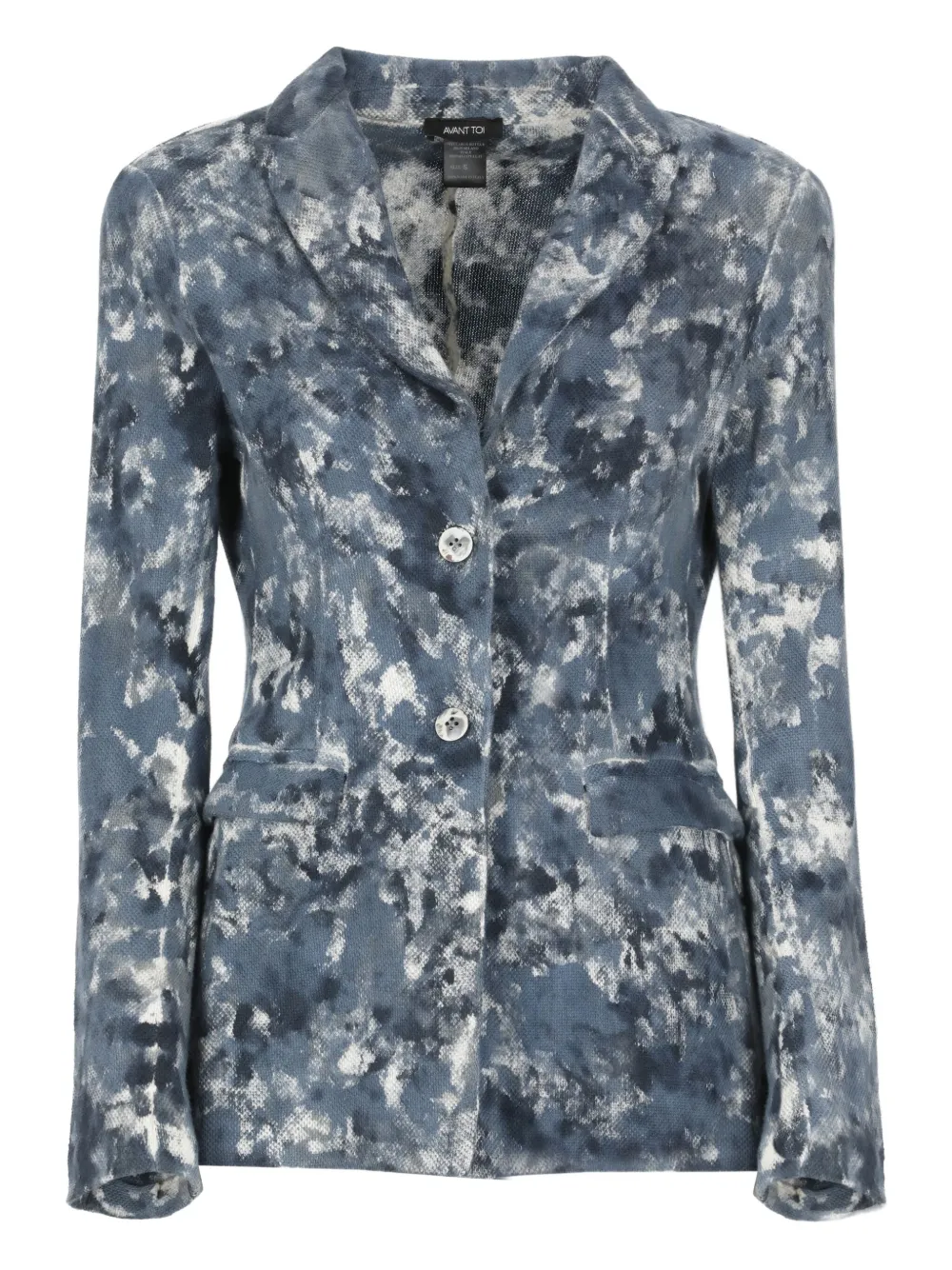 Avant Toi Blazer met puntige revers en patroon Blauw