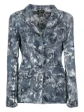 Avant Toi peak-lapel patterned blazer - Blue