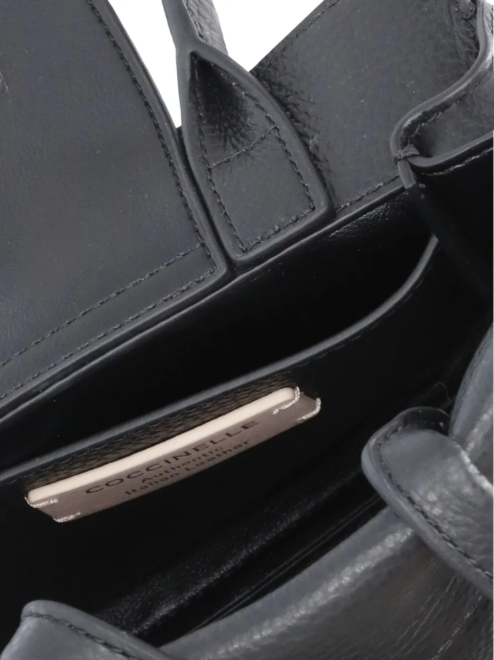 Coccinelle Arlettis Pebbled Leather Clasp Tote Bag In Black