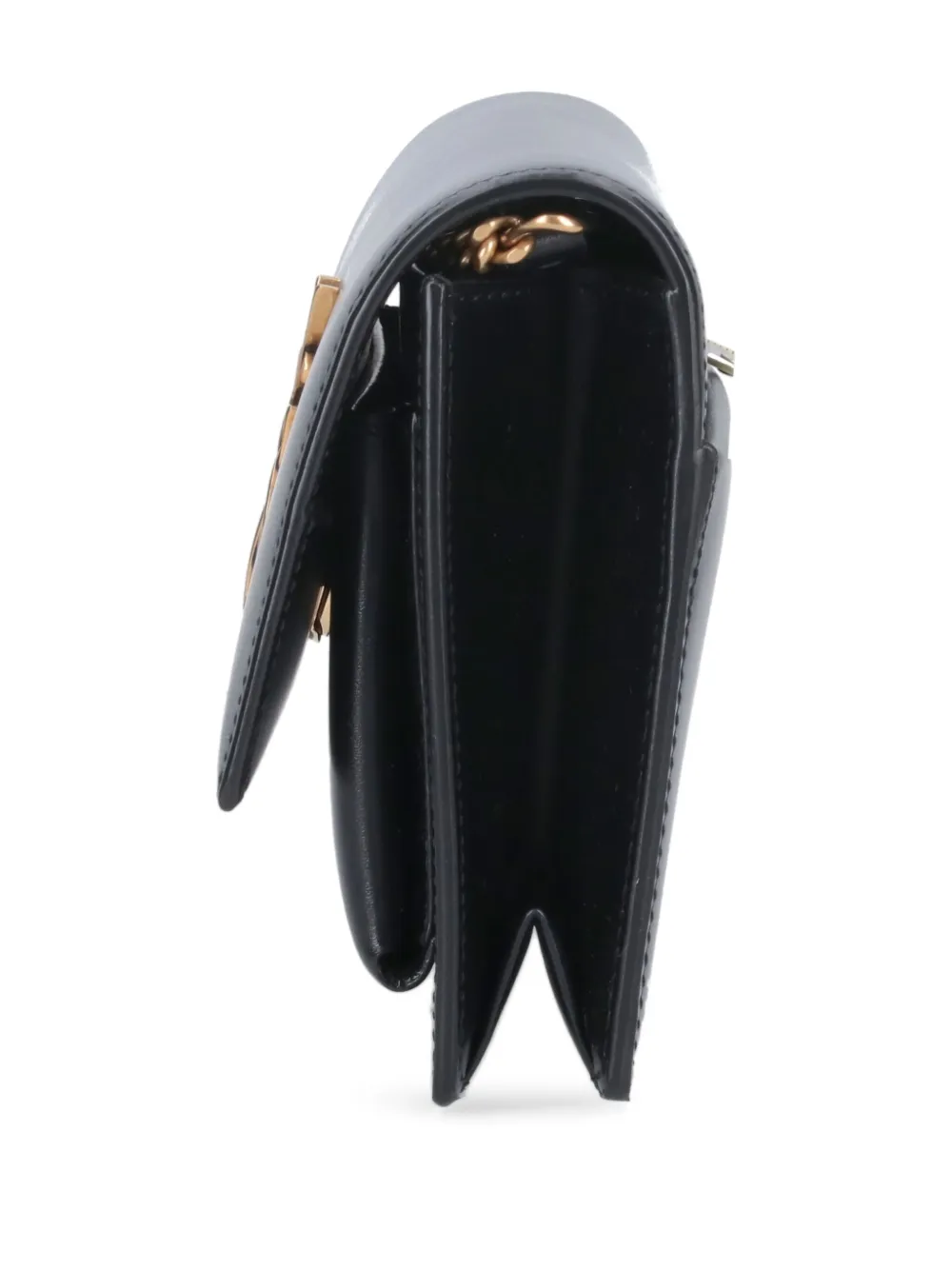 Saint Laurent Logo-plaque Chain-strap Clutch Bag In Black
