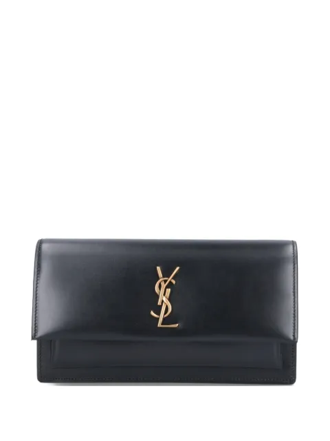 Saint Laurent logo-plaque chain-strap clutch bag