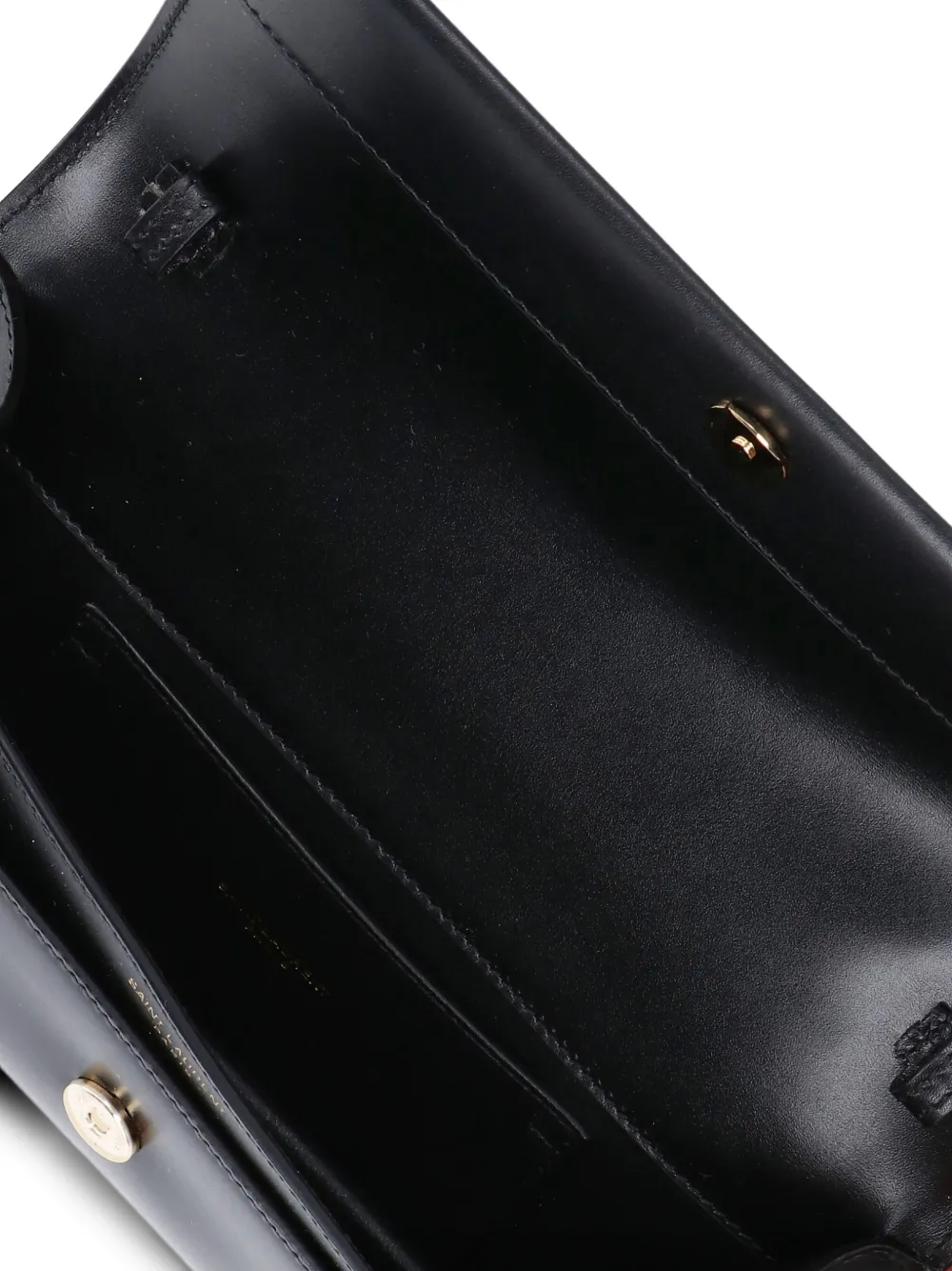 Saint Laurent Logo-plaque Chain-strap Clutch Bag In Black