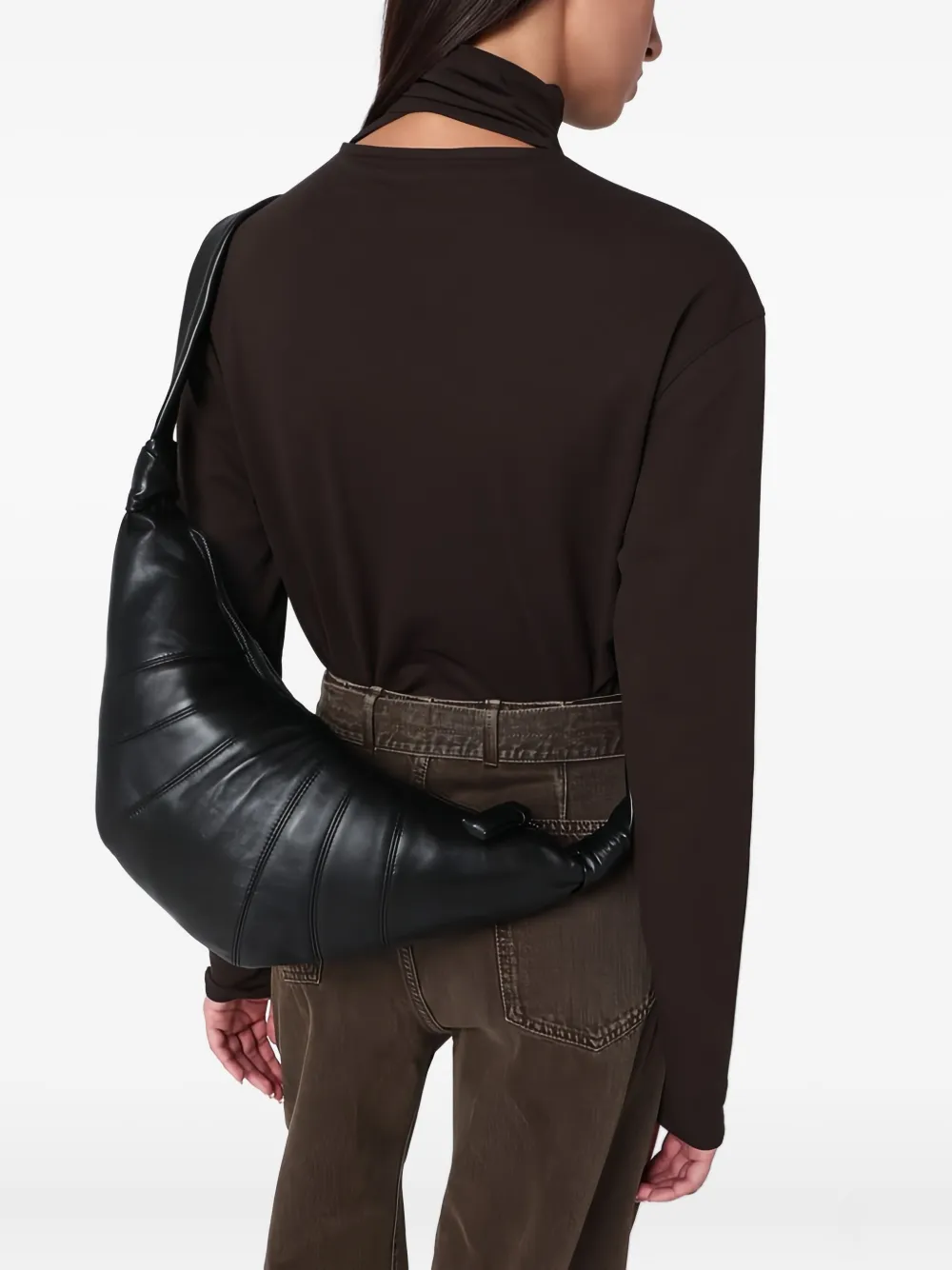 LEMAIRE Croissant medium schoudertas - Zwart