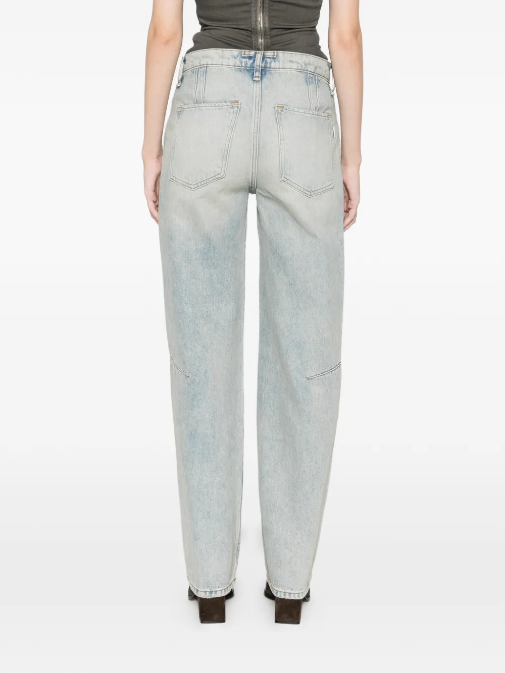Triarchy Panelled Slit Jeans In Blue