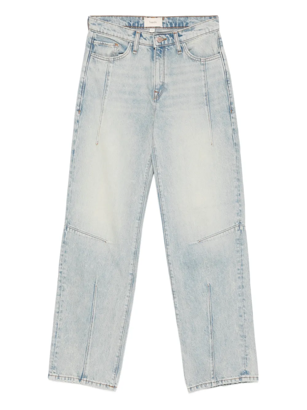 Triarchy Panelled Slit Jeans In Blue