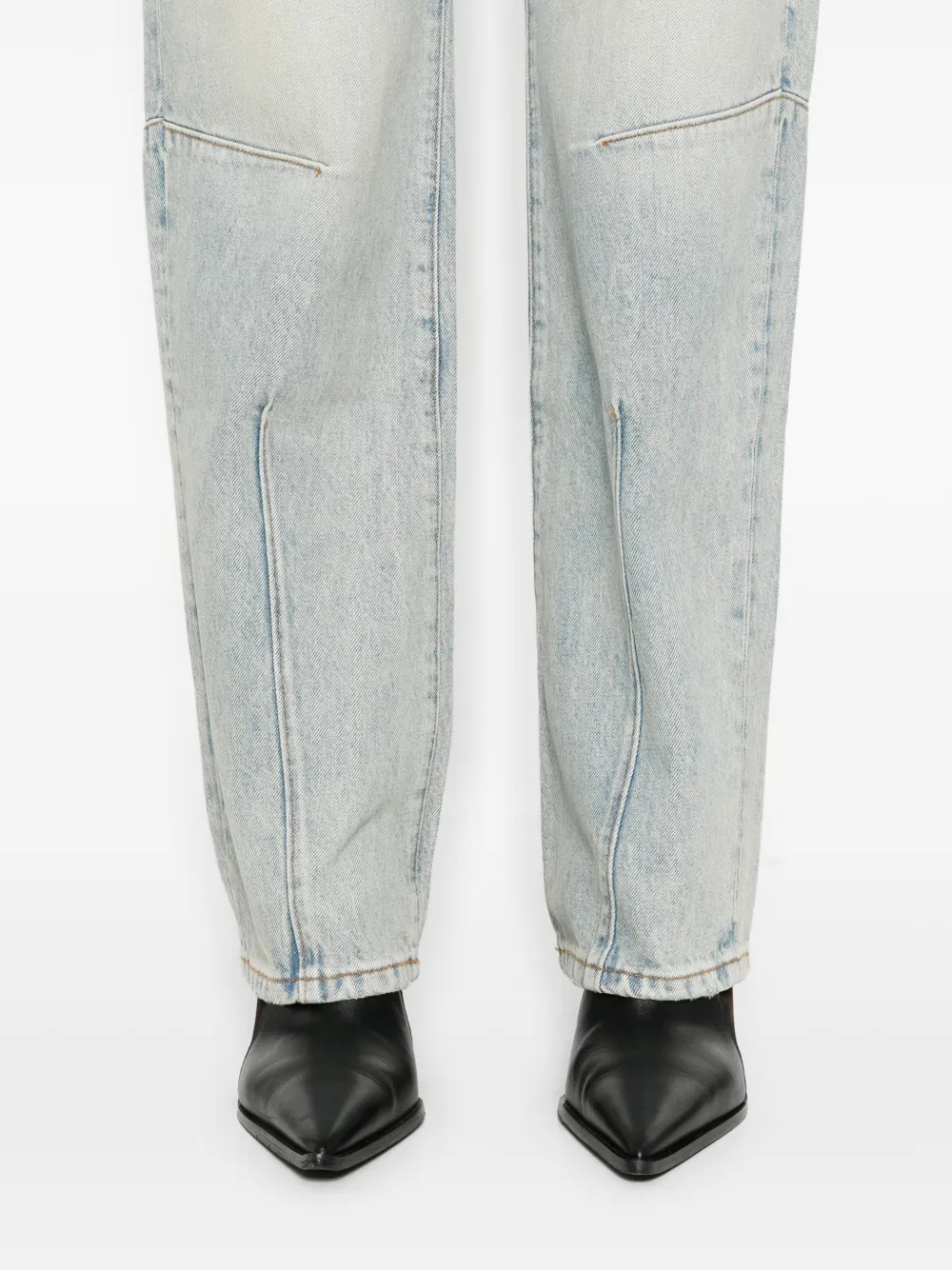 Triarchy Panelled Slit Jeans In Blue