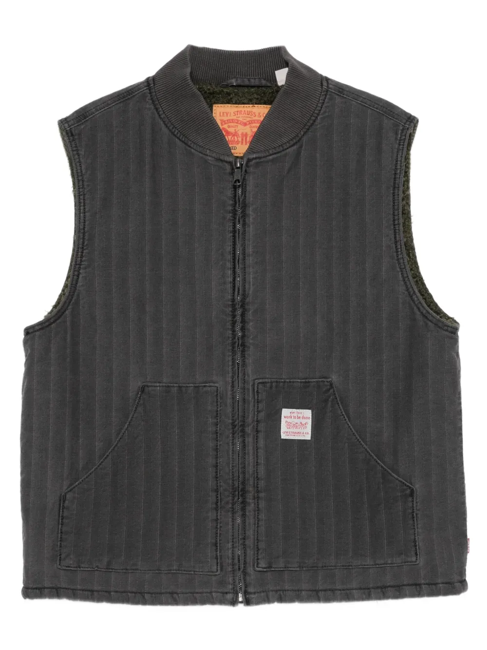 Levi's striped zip-front gilet | Grey | Image 1