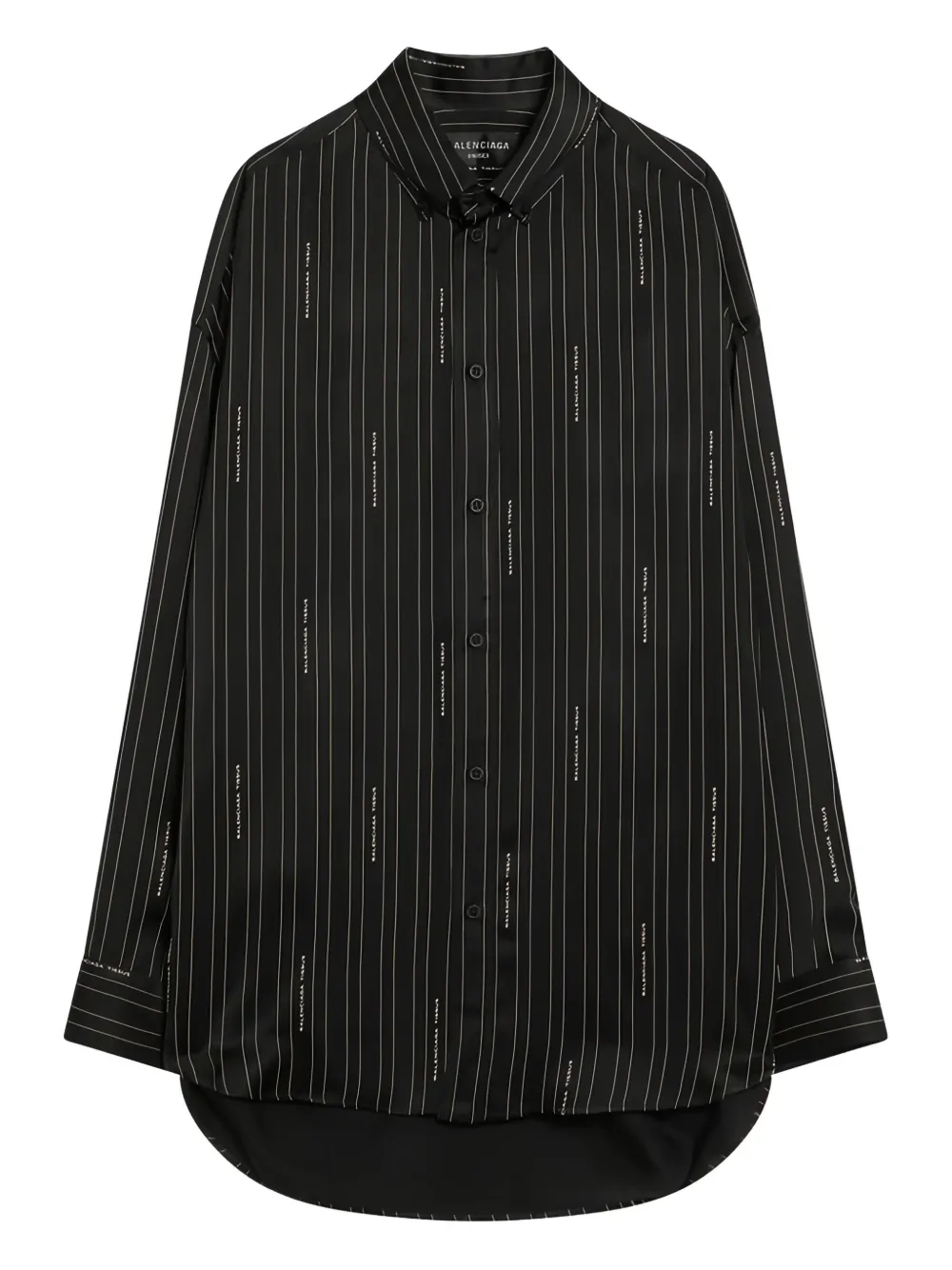 Balenciaga Blouse met krijtstreep en logo Zwart