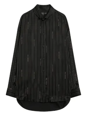 【BALENCIAGA】ネイビー の ウィメンズ タックスリーブ シャツ BALENCIAGA（バレンシアガ）ウィメンズ ウェア - FARFETCH