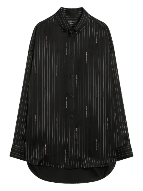 Balenciaga pinstripe logo shirt