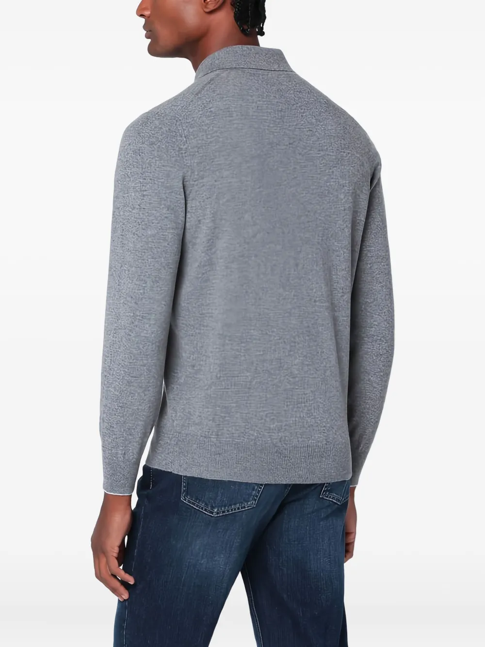 Brunello Cucinelli Poloshirt met lange mouwen Grijs