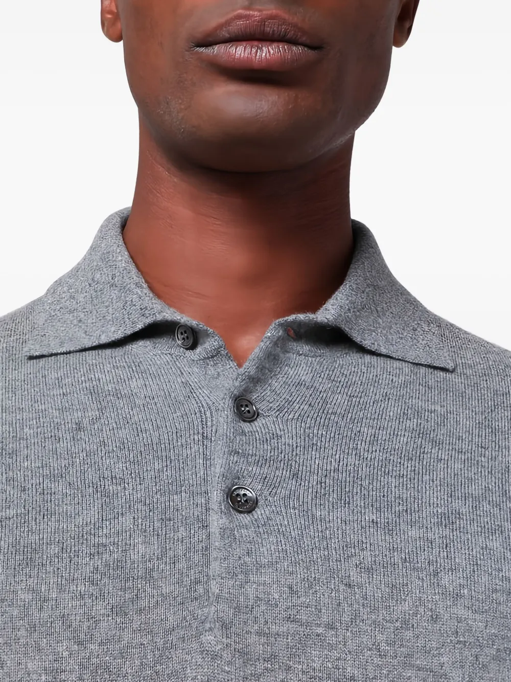 Brunello Cucinelli Poloshirt met lange mouwen Grijs