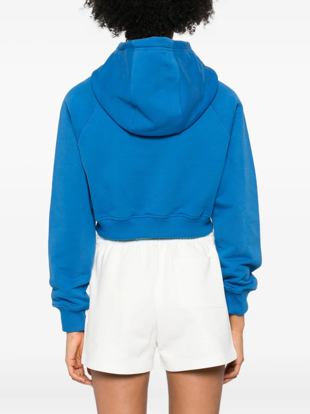 Casablanca Cropped katoenen hoodie Blauw