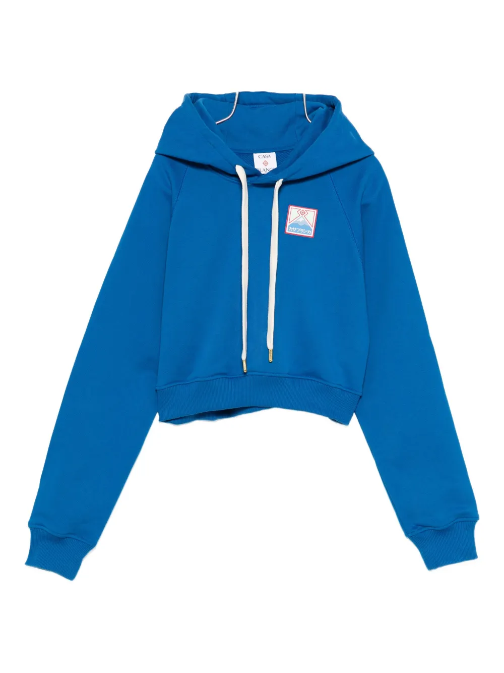 Casablanca cropped cotton hoodie - Blu