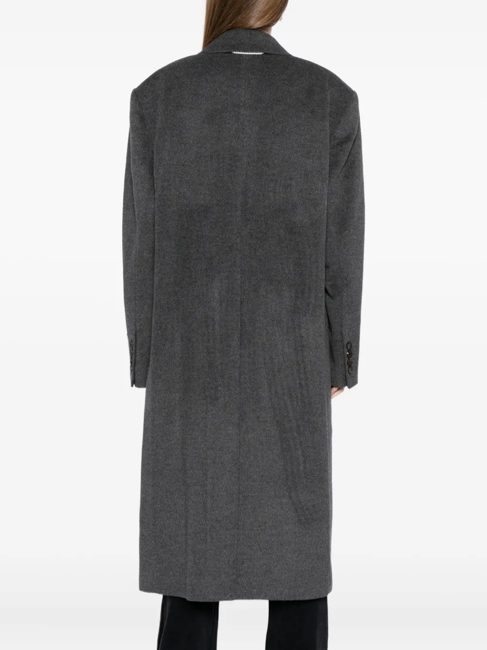 Kimhēkim Double-breasted Wool-blend Coat In Black