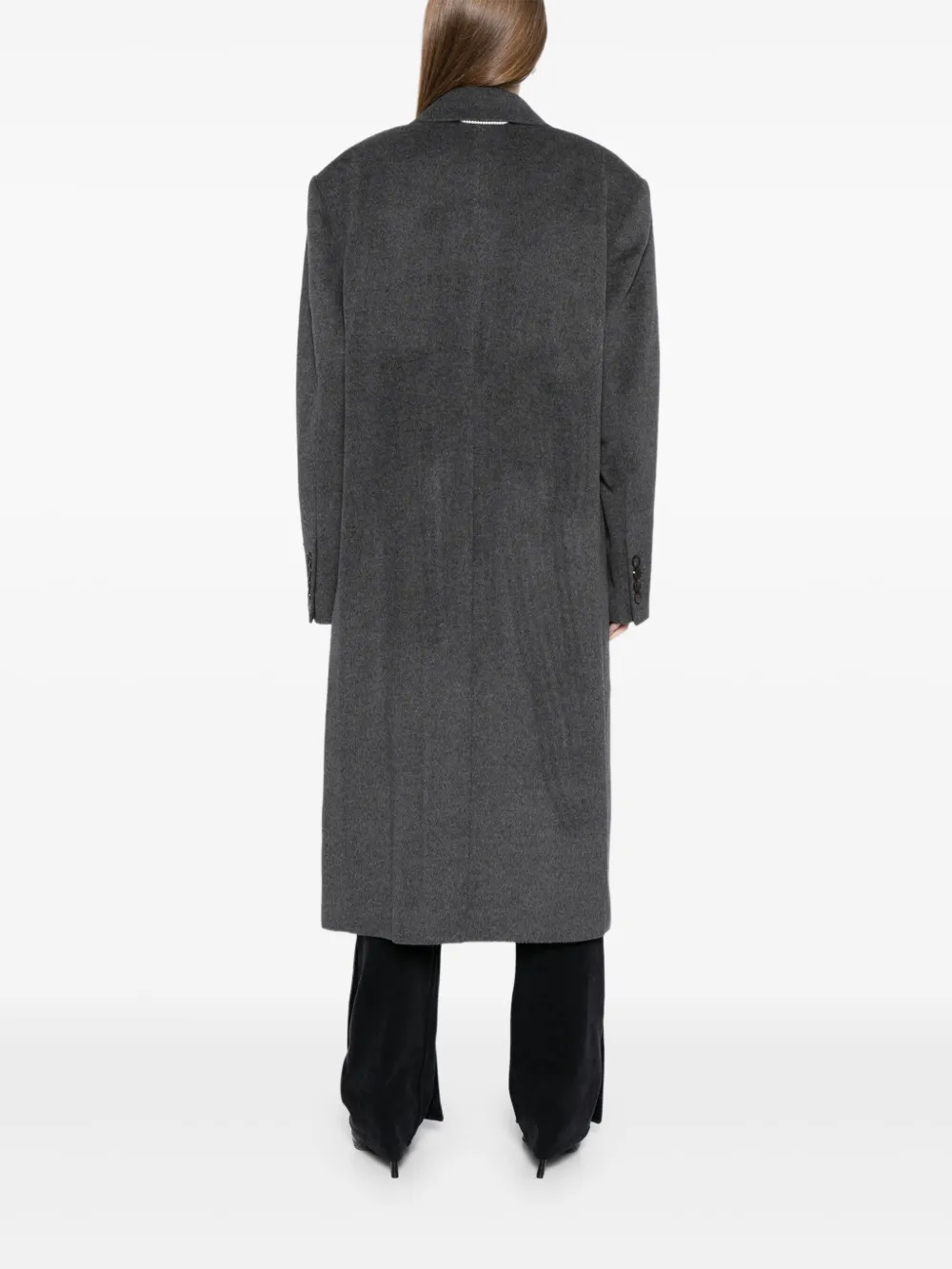 Kimhekim Jas met dubbele rij knopen van wolblend Grijs