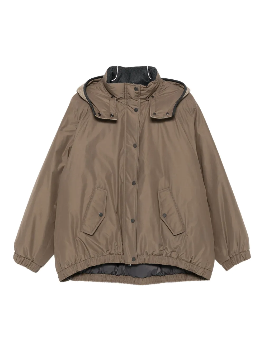 Brunello Cucinelli Hooded Jacket In Brown