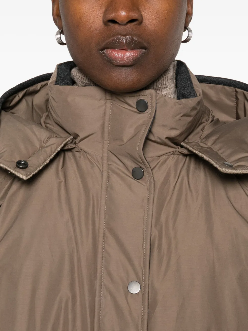 Brunello Cucinelli Hooded Jacket In Brown