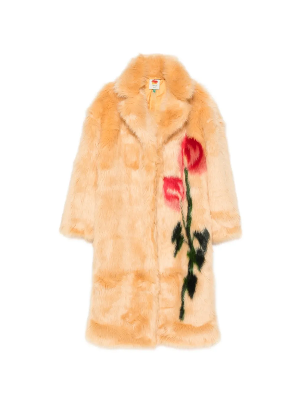 FARM Rio floral-motif faux-fur coat - Toni neutri
