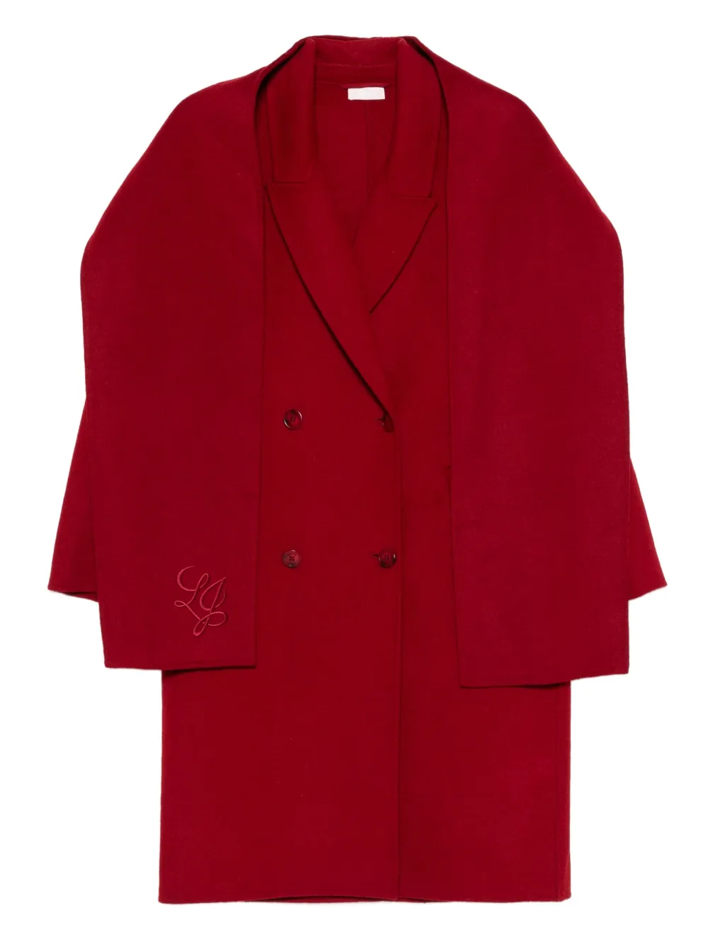 LIU JO Jas met dubbele rij knopen en geborduurd logo Rood