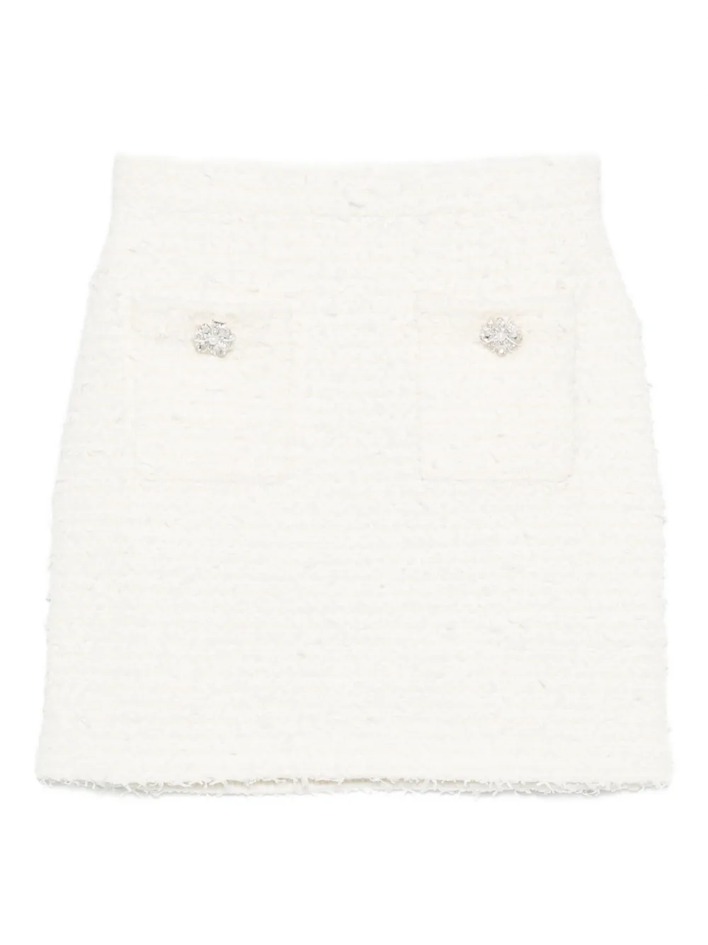 Self-Portrait Verfraaide tweed rok Beige