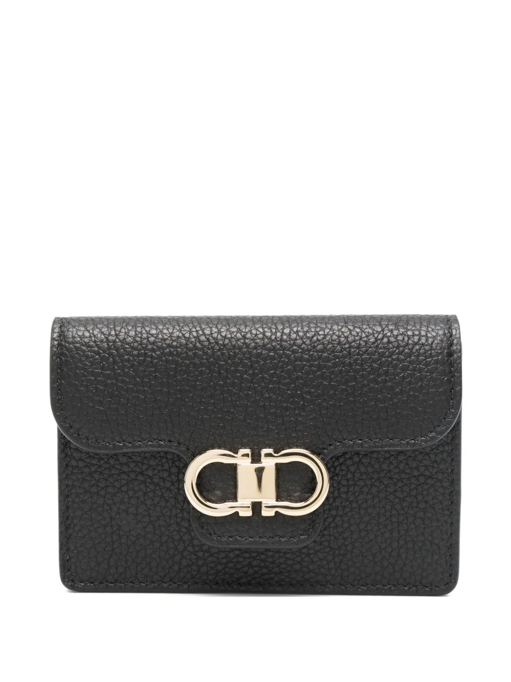 gancini-plaque leather wallet