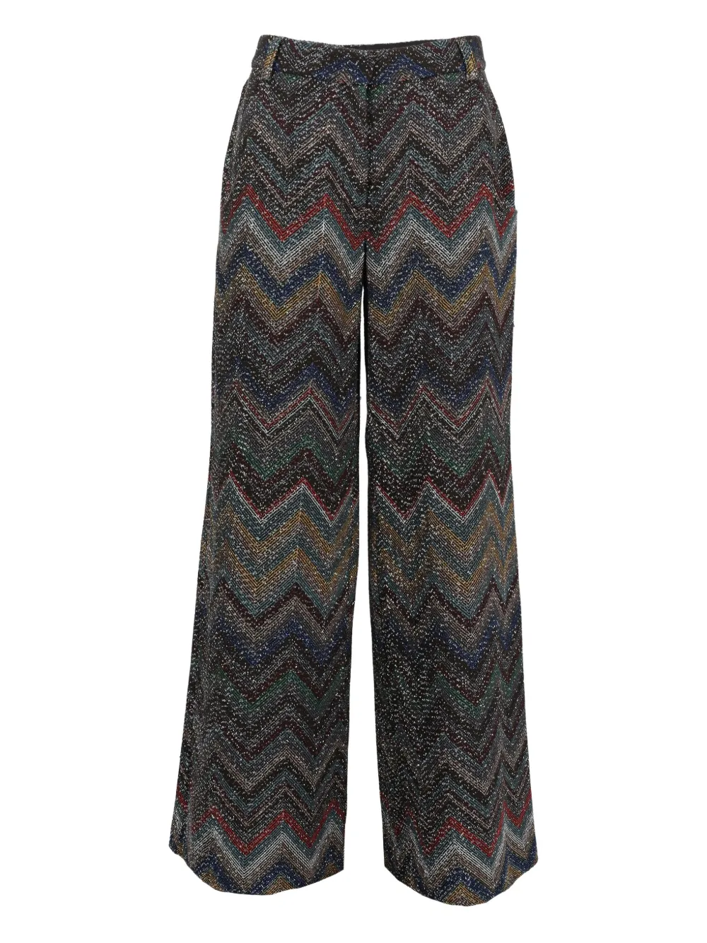 Zigzag sequin-embellished trousers