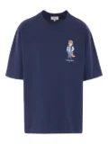 Maison Kitsuné fox-embroidered cotton T-shirt - Blue