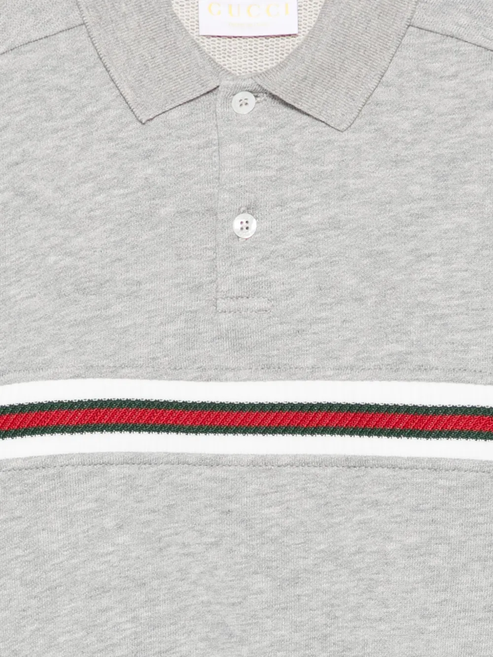 Gucci Kids Gestreept poloshirt met klassieke kraag Grijs
