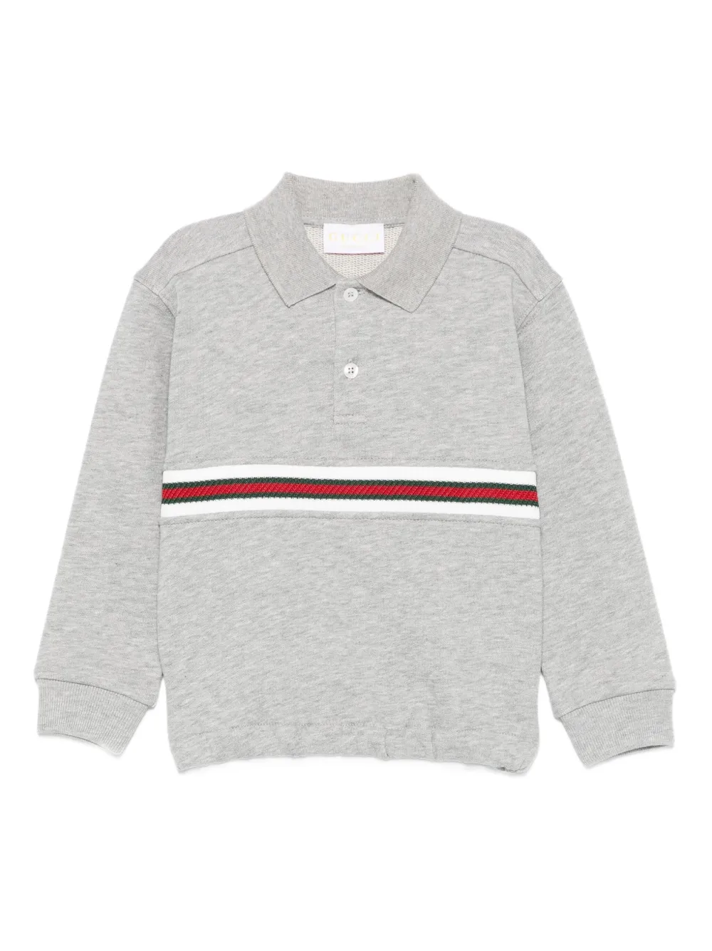Gucci Kids Gestreept poloshirt met klassieke kraag Grijs