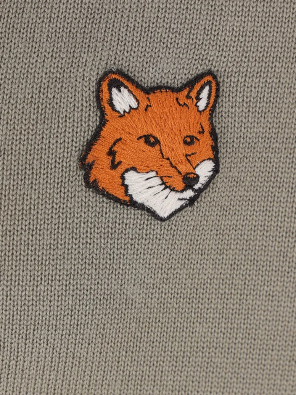 Maison Kitsuné fox-head patch pocket cardigan Groen