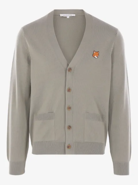 Maison Kitsuné cárdigan con parche Fox Head