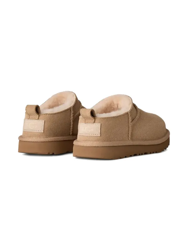 UGG Kids Classic Micro Suede Slippers Brown FARFETCH IN