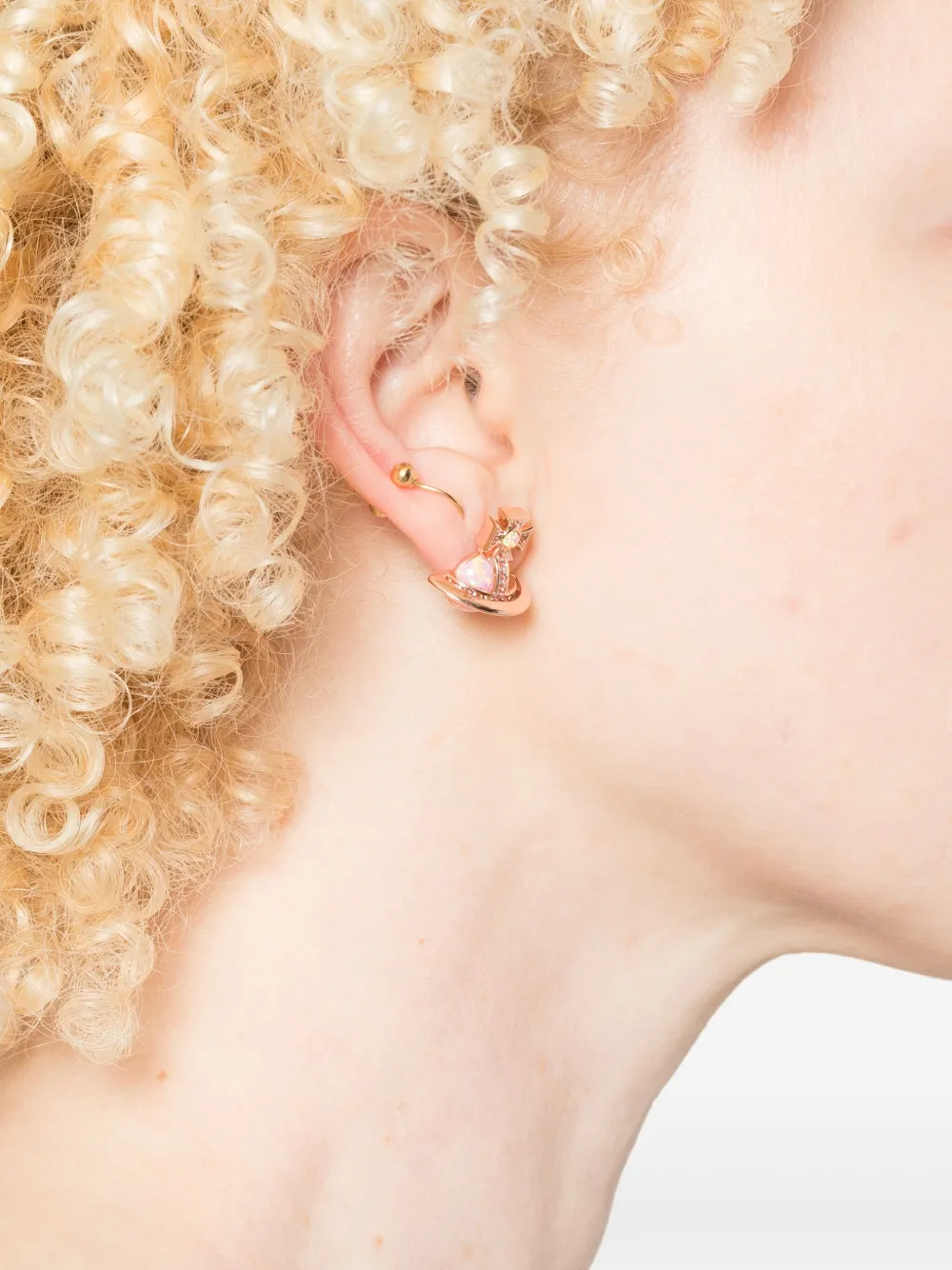 Vivienne Westwood Orb oorbellen met kruis - Goud