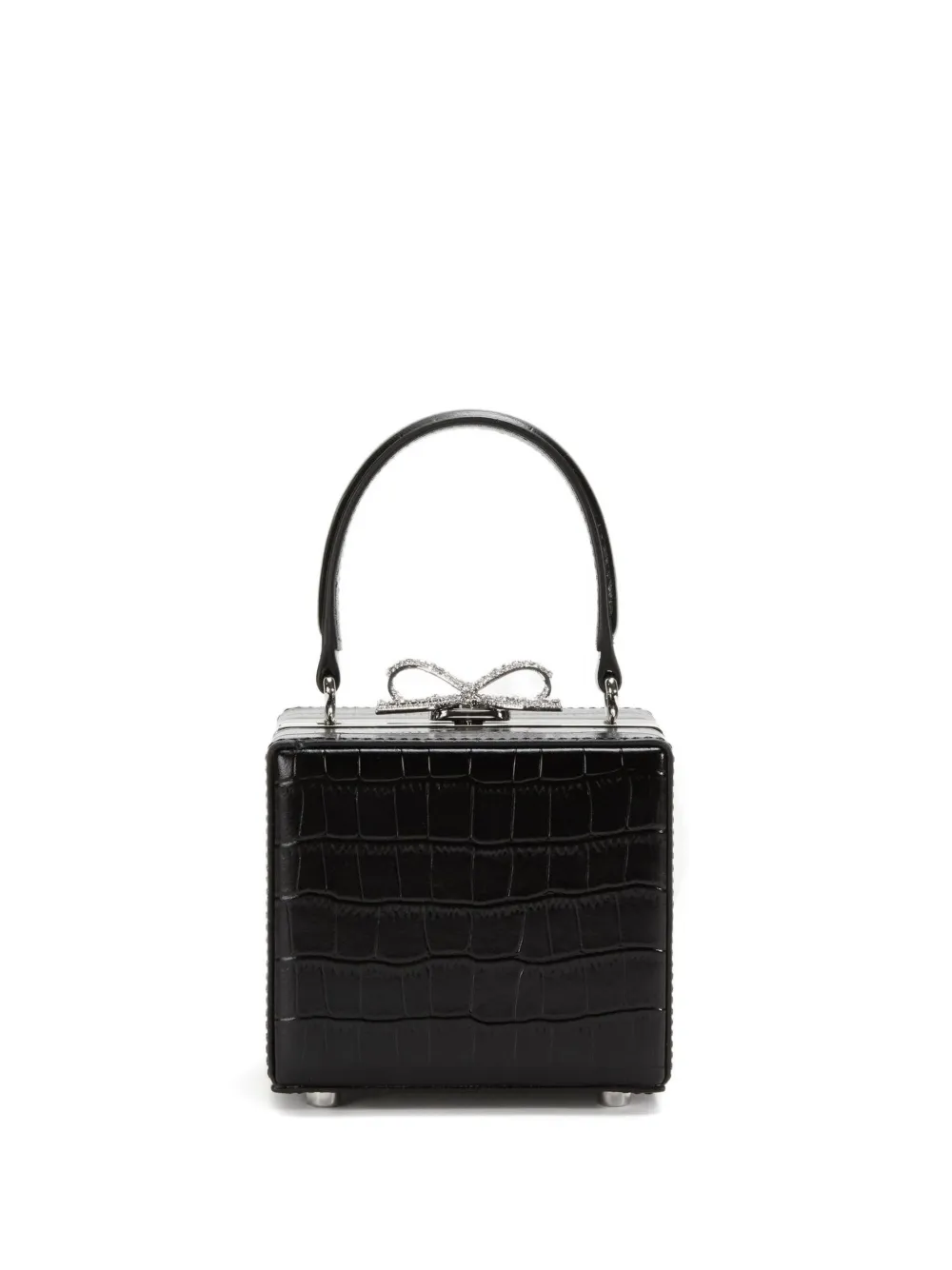 Self-Portrait Kids crystal-bow box handbag - Nero