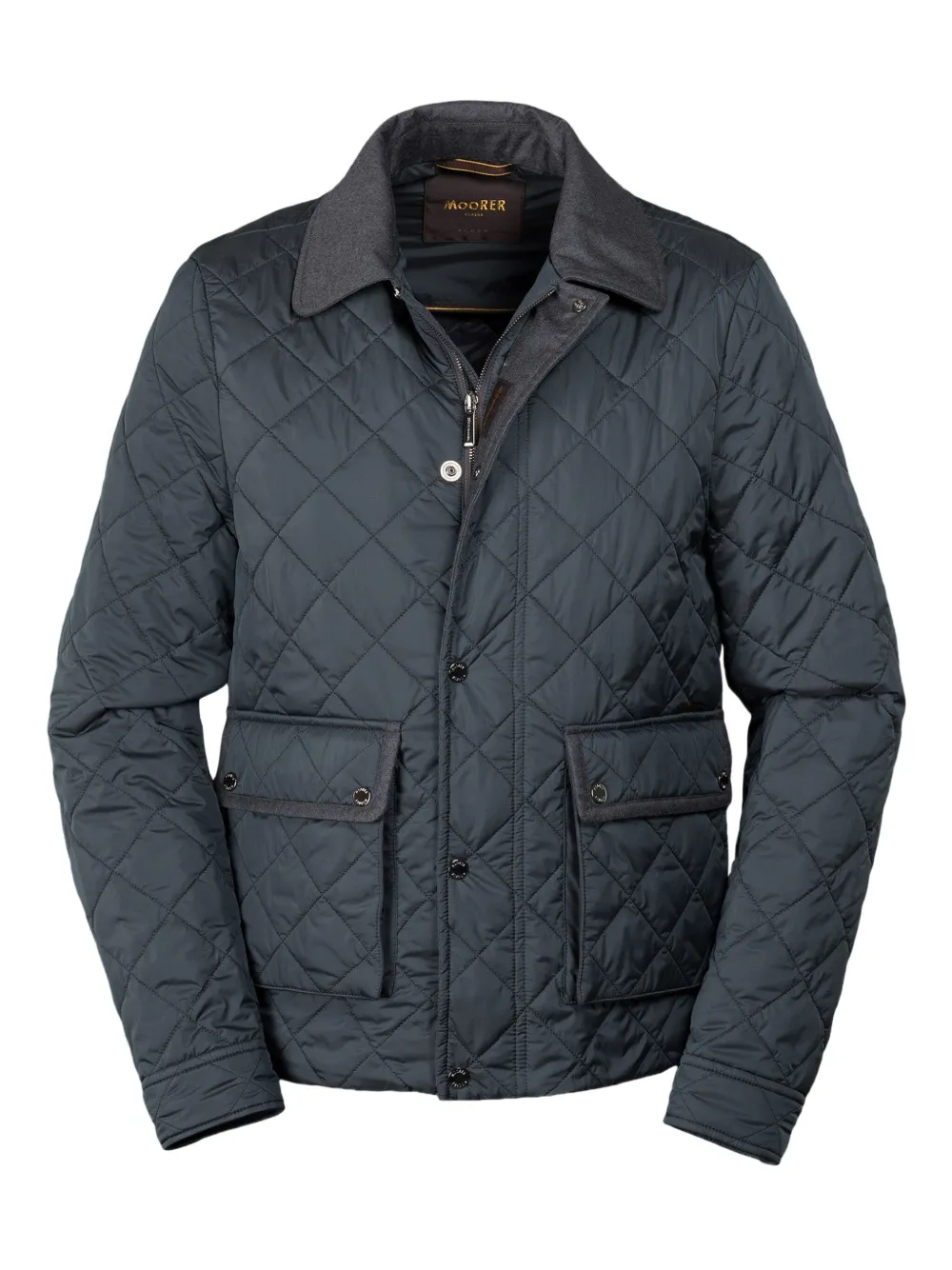 Moorer diamond-quilting down jacket Blauw