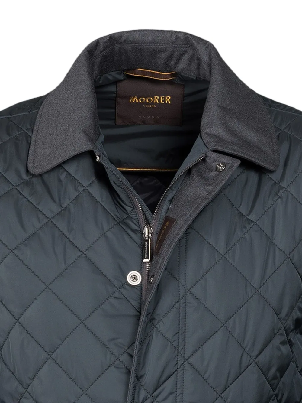 Moorer Donsjack met diamantvormige voering Blauw