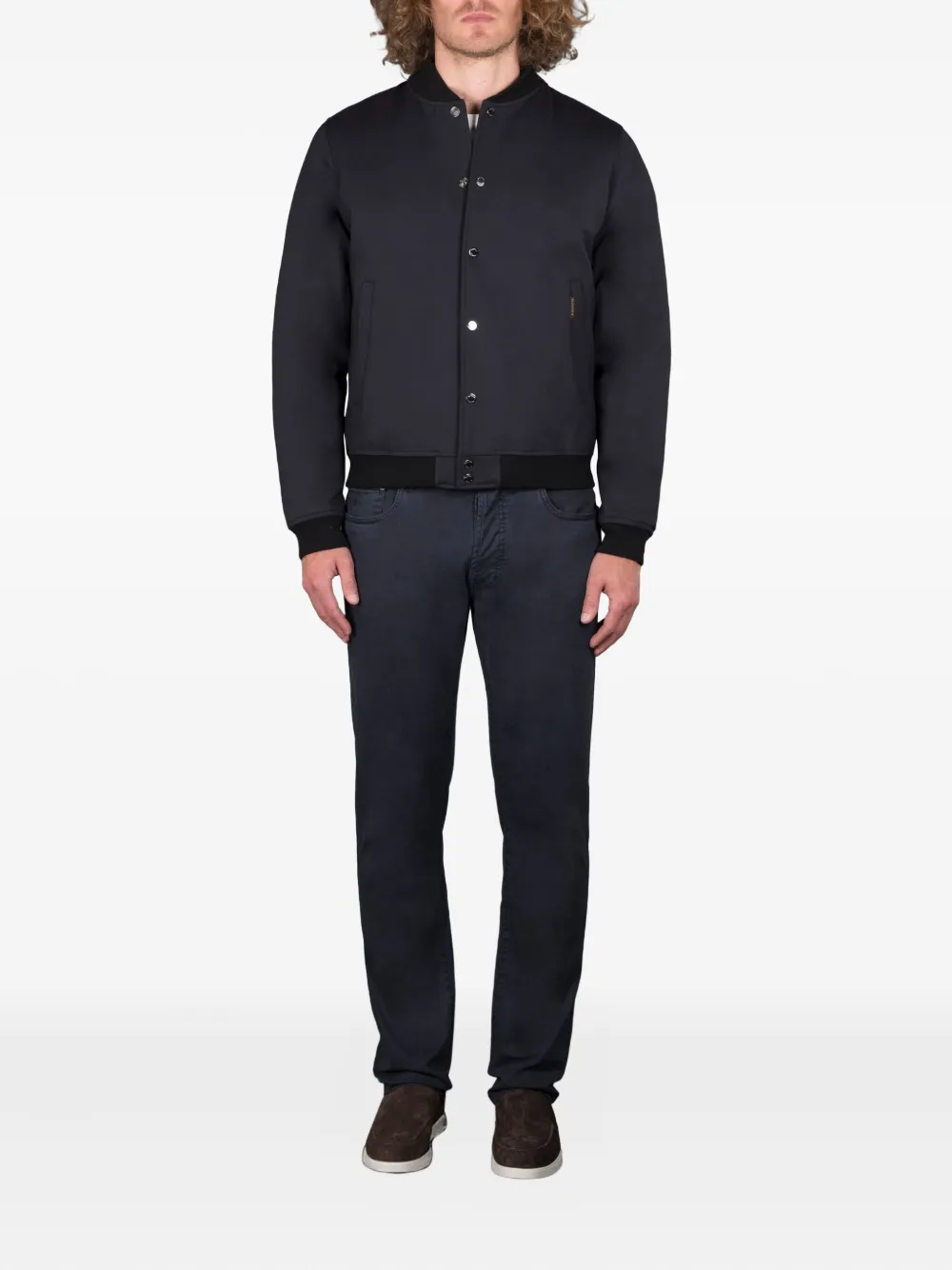 Moorer Bomberjack met capuchon Blauw