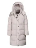 Moorer hooded quilted coat - White
