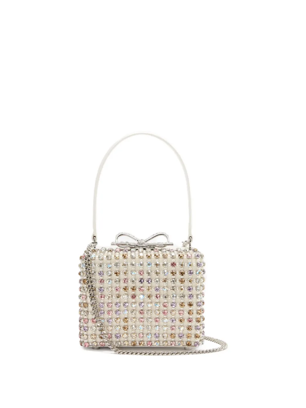 Self-Portrait Kids crystal-embellished bow bag Wit
