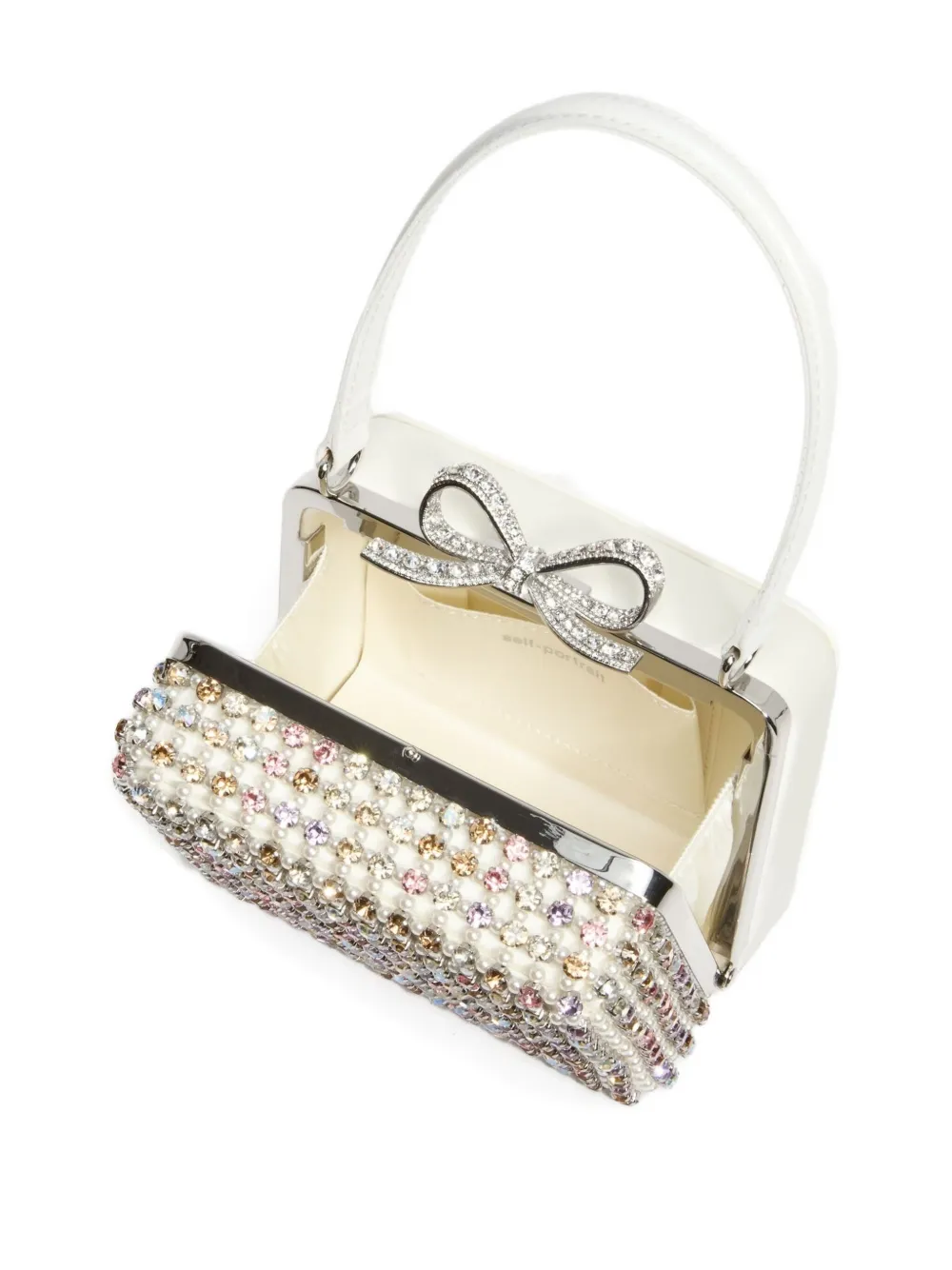 Self-Portrait Kids crystal-embellished bow bag Wit