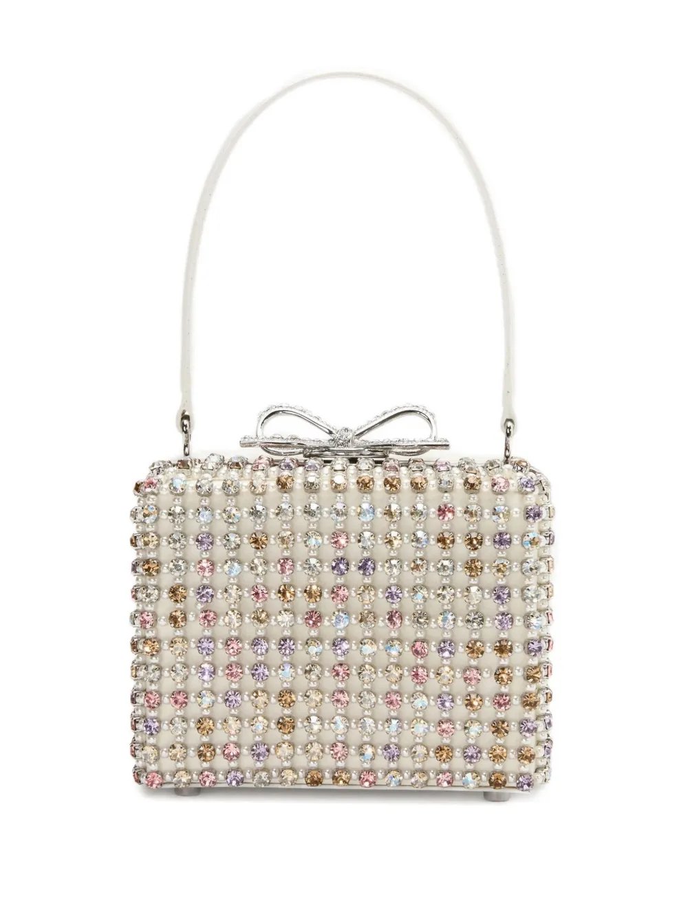 Self-Portrait Kids crystal-embellished bow bag - Wit