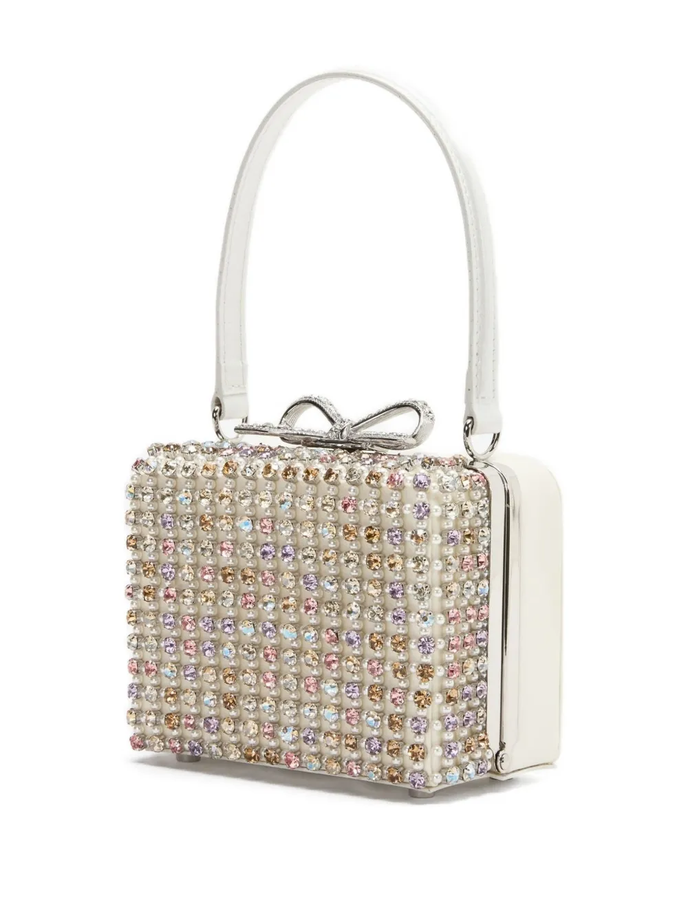Self-Portrait Kids crystal-embellished bow bag Wit