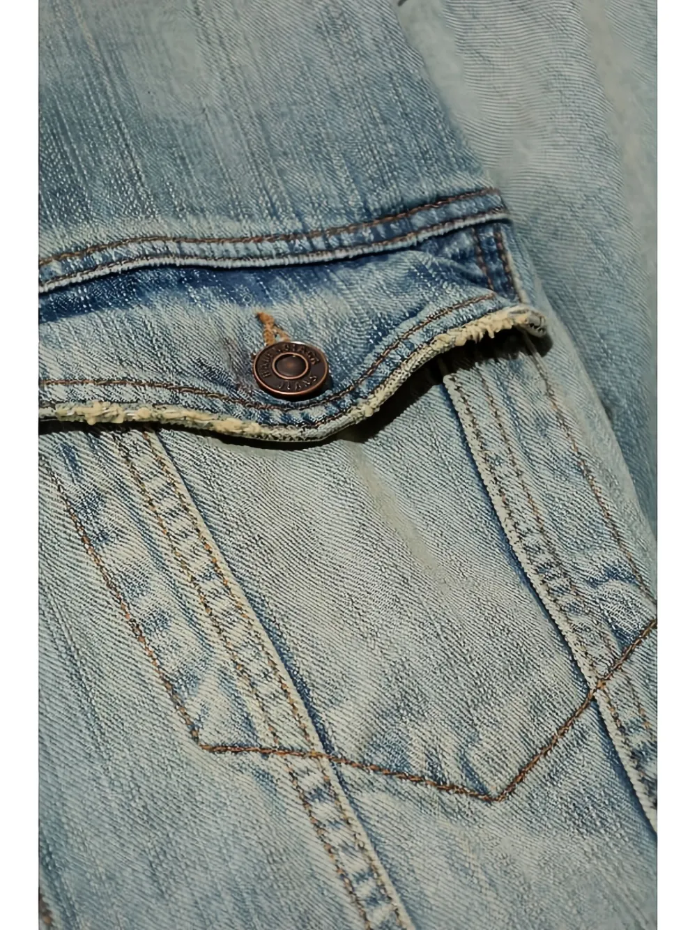 Balenciaga Distressed Detail Denim Jacket In Blue