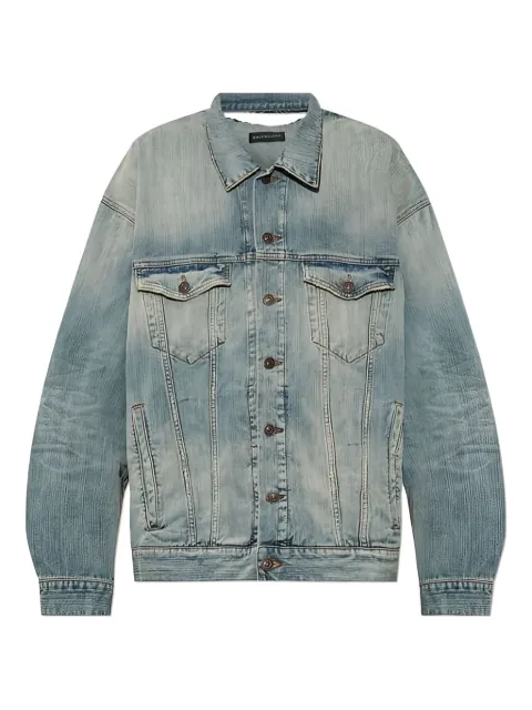 Balenciaga distressed detail denim jacket