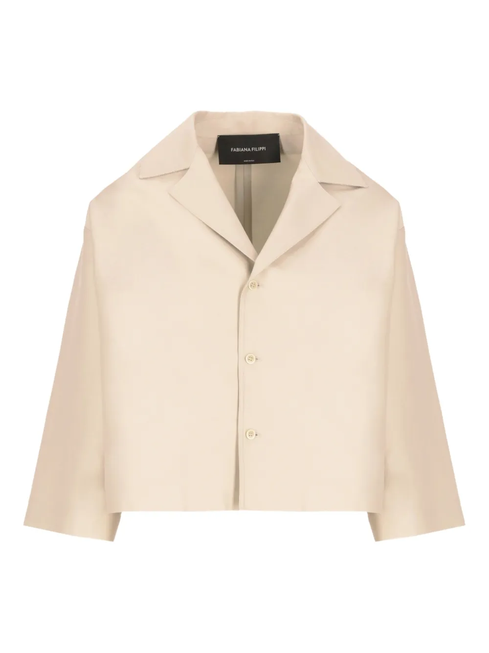 Fabiana Filippi notched-lapel cropped jacket Beige
