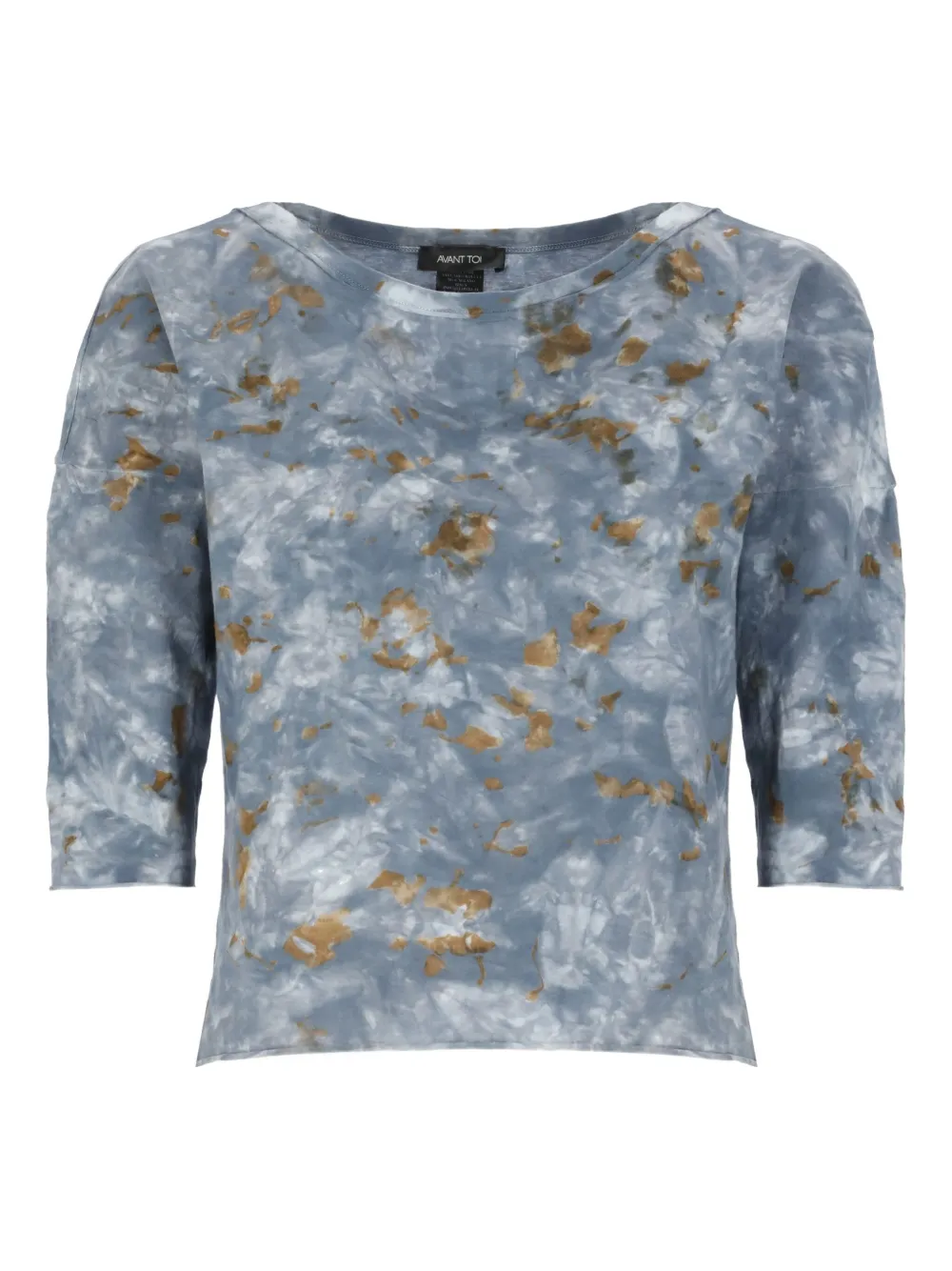 Avant Toi Top met cropped mouwen Blauw