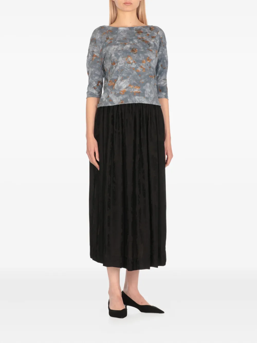 Avant Toi Top met cropped mouwen Blauw