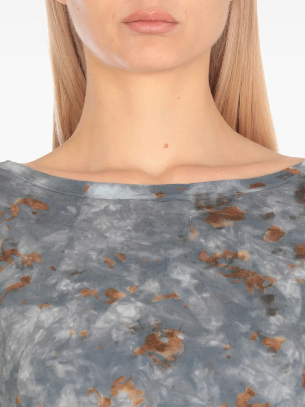 Avant Toi Top met cropped mouwen Blauw