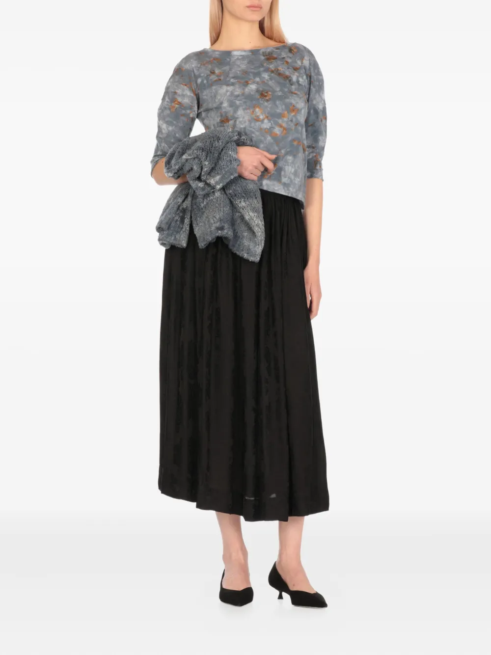 Avant Toi Top met cropped mouwen Blauw
